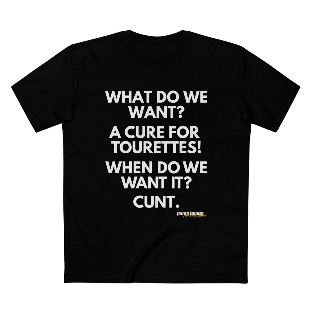 CURE FOR TOURETTES MEN'S BLACK T-SHIRT