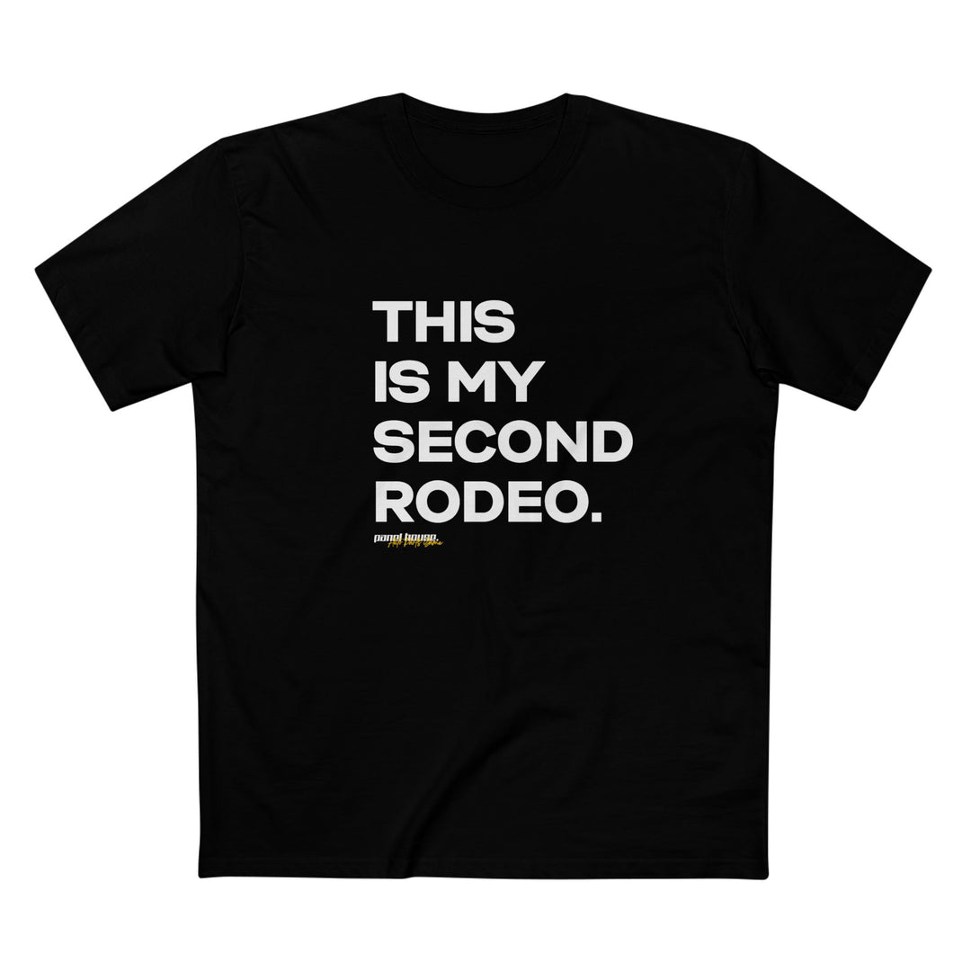 MY SECOND RODEO MEN'S BLACK T-SHIRT