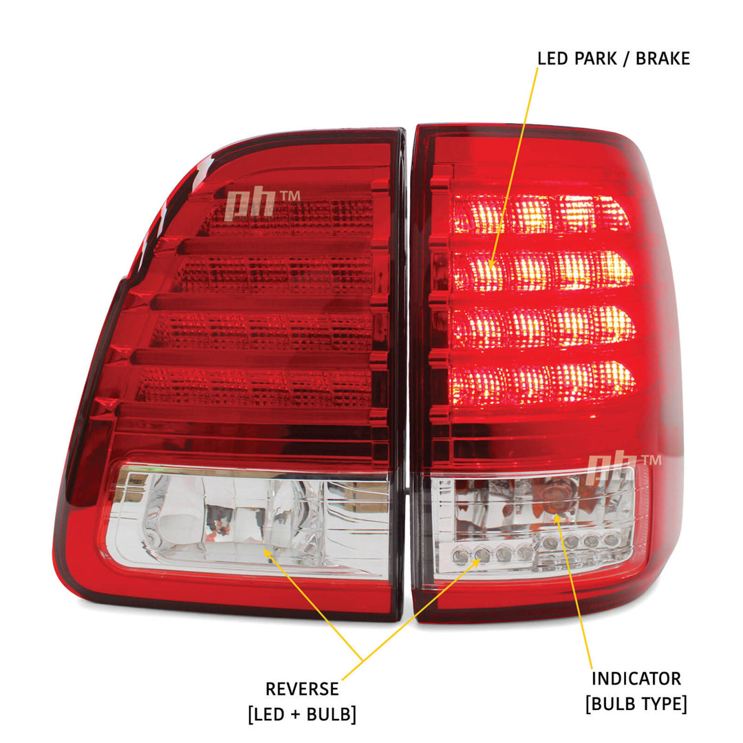 Upgrade Tail Lights LED SET fits Toyota Landcruiser 100 Series 1998 - 2007