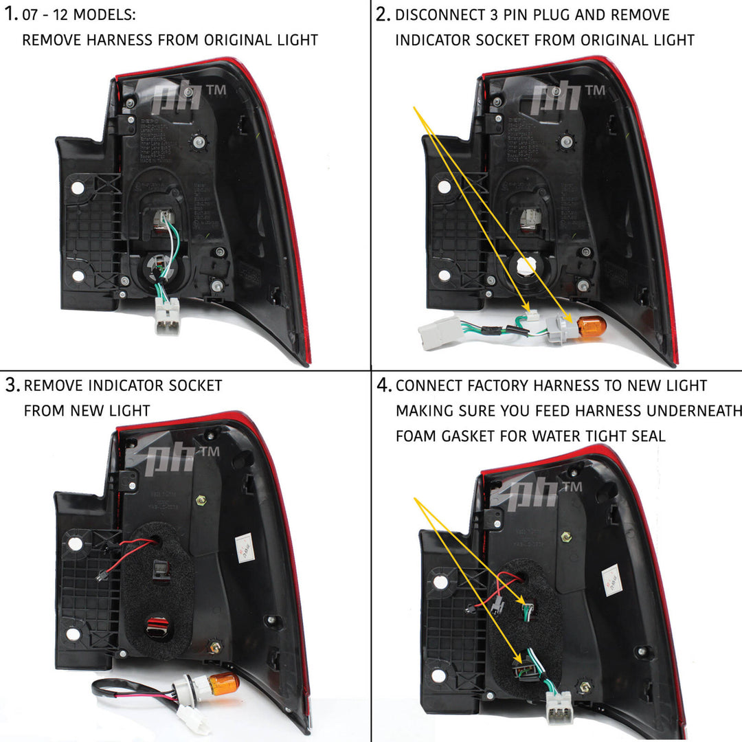 Upgrade Smoked Tail Lights LED SET Fits Toyota Landcruiser 200 Series 07 - 15