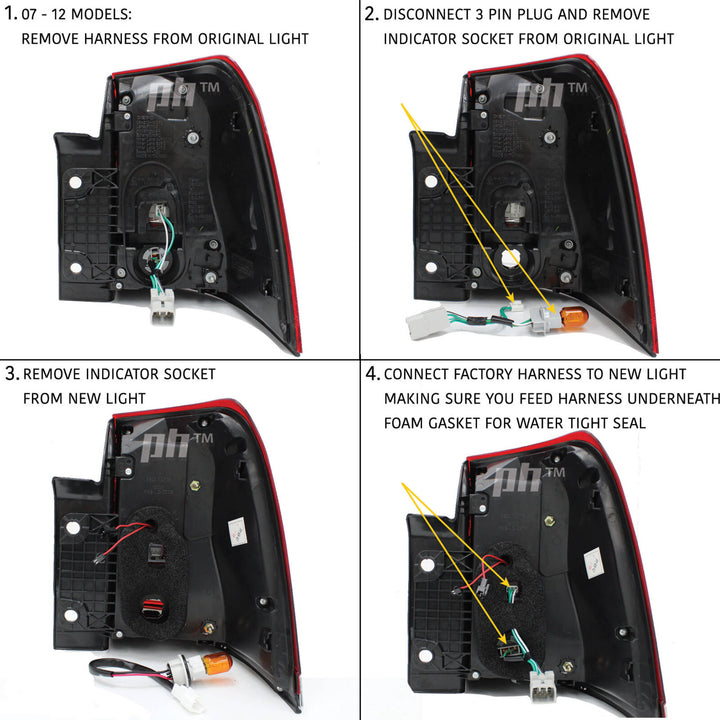 Upgrade Smoked Tail Lights LED SET Fits Toyota Landcruiser 200 Series 07 - 15