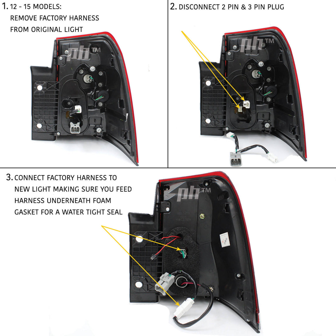 Upgrade Smoked Tail Lights LED SET Fits Toyota Landcruiser 200 Series 07 - 15