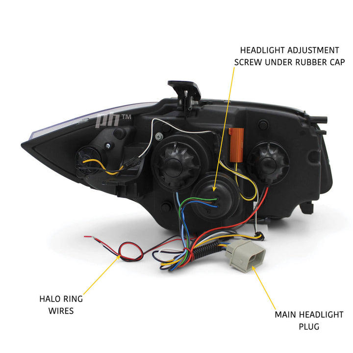 Headlights Black Full LED DRL Halo Style Fits BMW 1 Series E81 E82 E87 E88