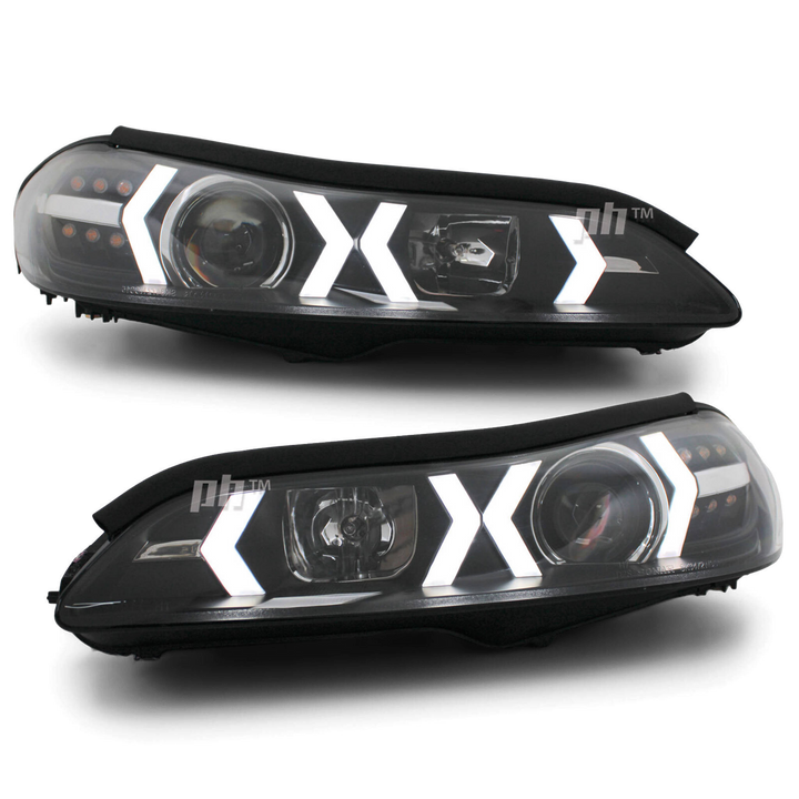 Black Projector Headlights Sequential PAIR DRL Style Fits Nissan Silvia S15