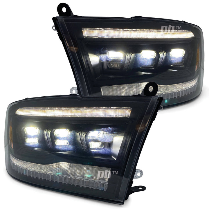 Headlights LED Triple Projector Sequential Indicator fits Dodge RAM DS 13 - 22
