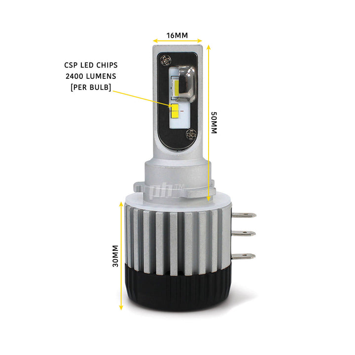 H15 LED Headlight Bulbs 6500k 4800LM PAIR