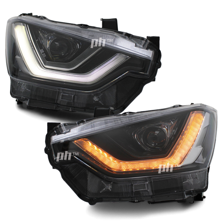 Headlights Sequential Black Projector LED DRL PAIR Fits Isuzu DMAX 2020 - 2023
