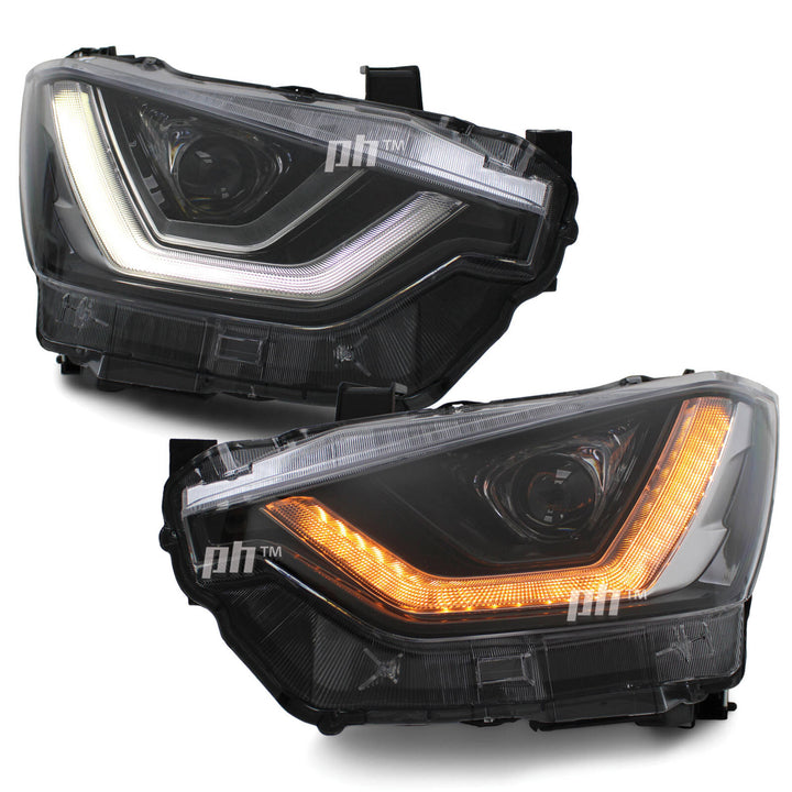 Headlights Sequential Black Projector LED DRL PAIR Fits Isuzu DMAX 2020 - 2023