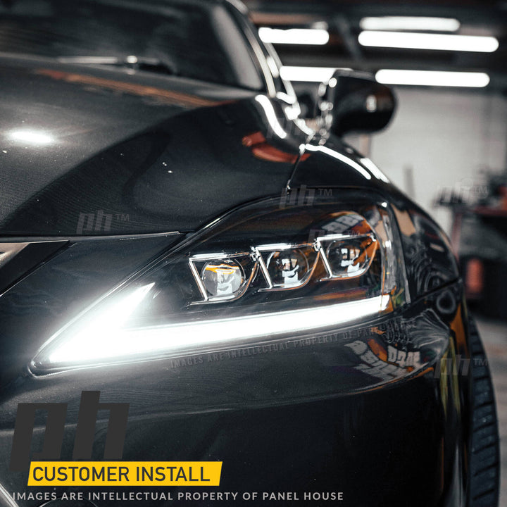 Black Projector LED Headlights Sequential fits Lexus IS250 2005 - 2010