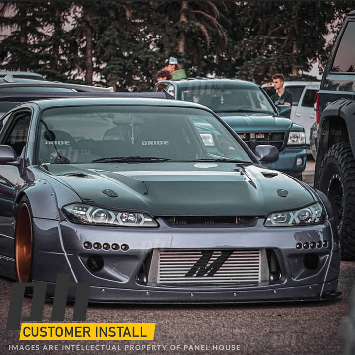 Black Projector Headlights Sequential PAIR DRL Style Fits Nissan Silvia S15