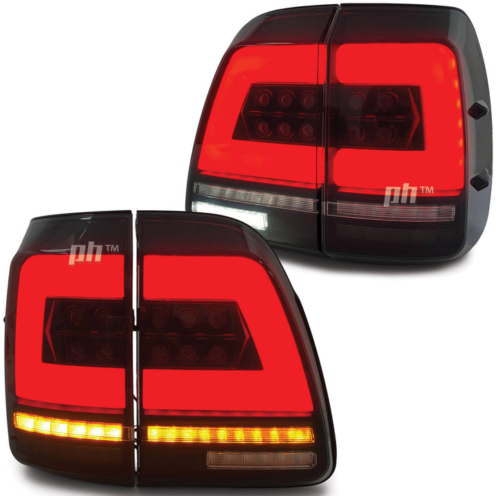 Upgrade BLACK Tail Lights Full LED SET fits Toyota Landcruiser 100 Series 1998 - 2007