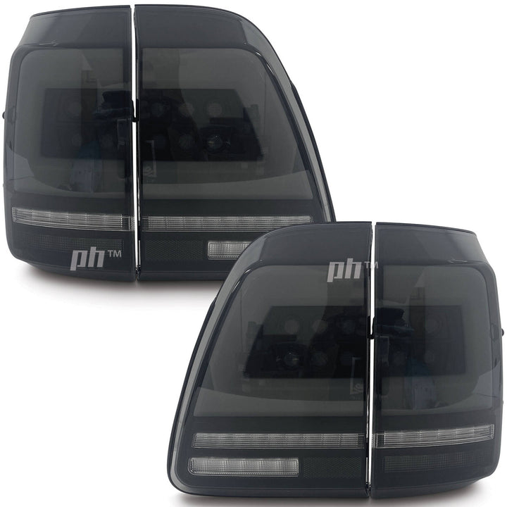 Upgrade BLACK Tail Lights Full LED SET fits Toyota Landcruiser 100 Series 1998 - 2007