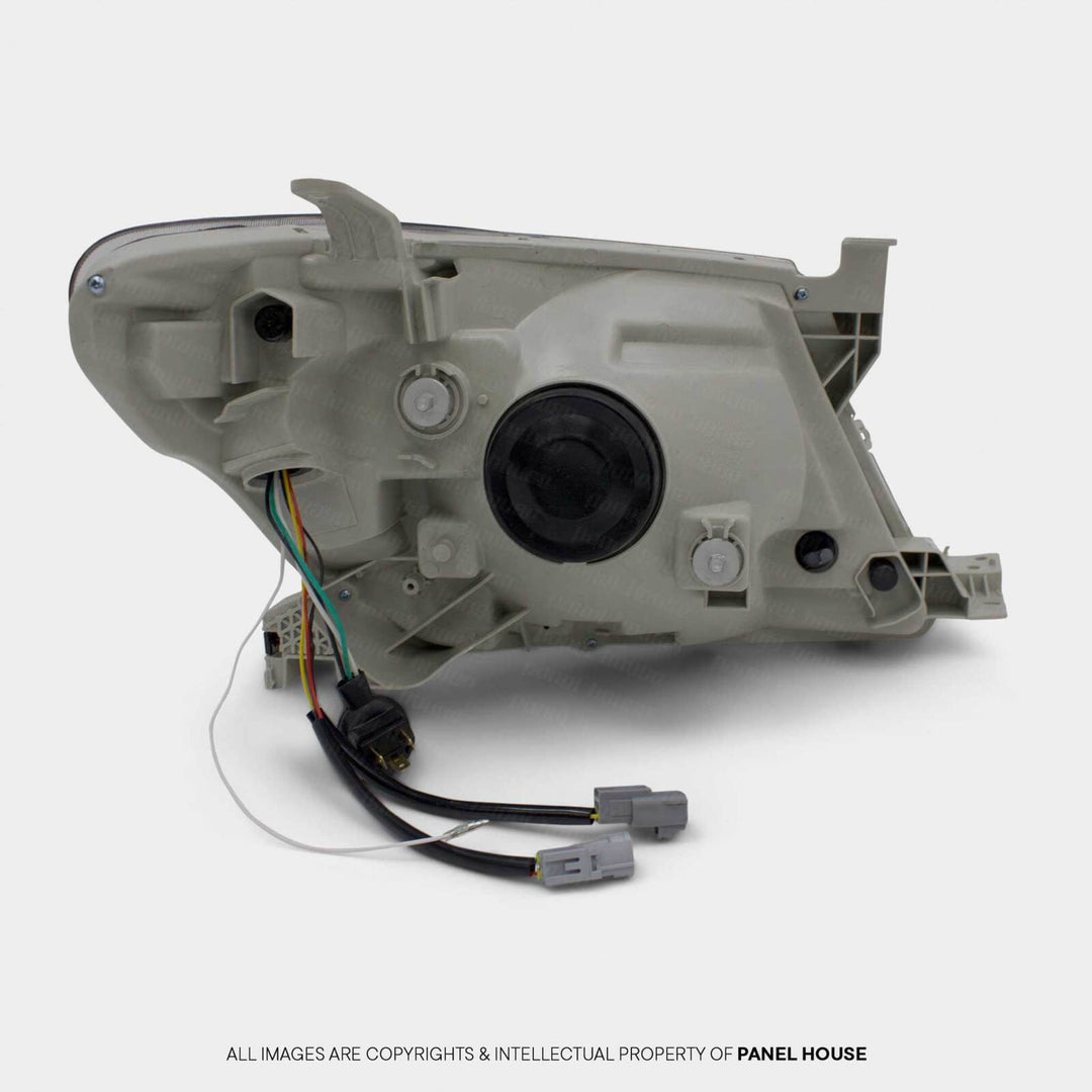 DEFEND-R DRL Full LED Black Projector Headlights PAIR fits Toyota Hilux N70 2005 - 4/2011