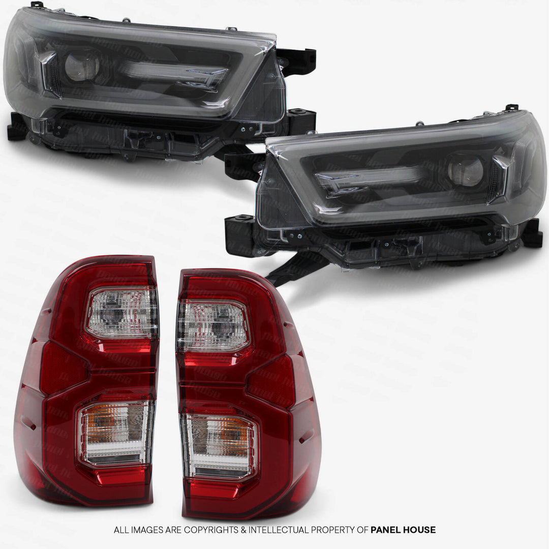 Black Edition Front Bumper Facelift Conversion Kit fits Toyota Hilux N80 2015 - 2020