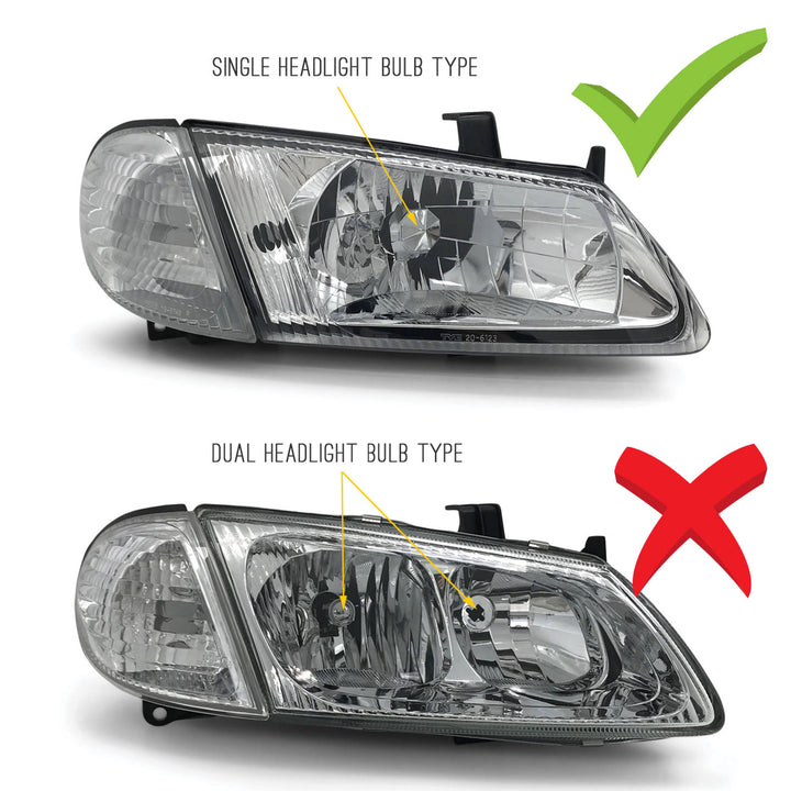 Headlight Single Reflector RIGHT Fits Nissan Pulsar N16 Sedan 2000 - 2003