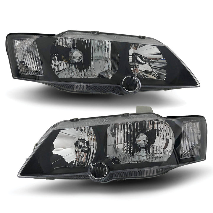 Headlights Black PAIR fits Holden Commodore VY SS SV6 SV8 2002 - 2004