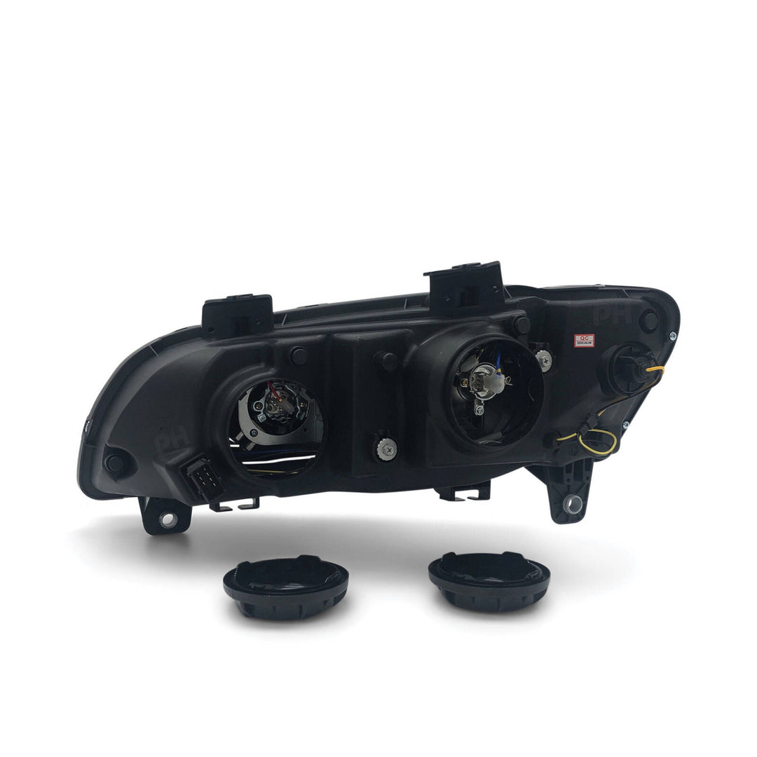 Black Headlights PAIR DRL Style Projector fits Holden Commodore VE 2006 - 2010