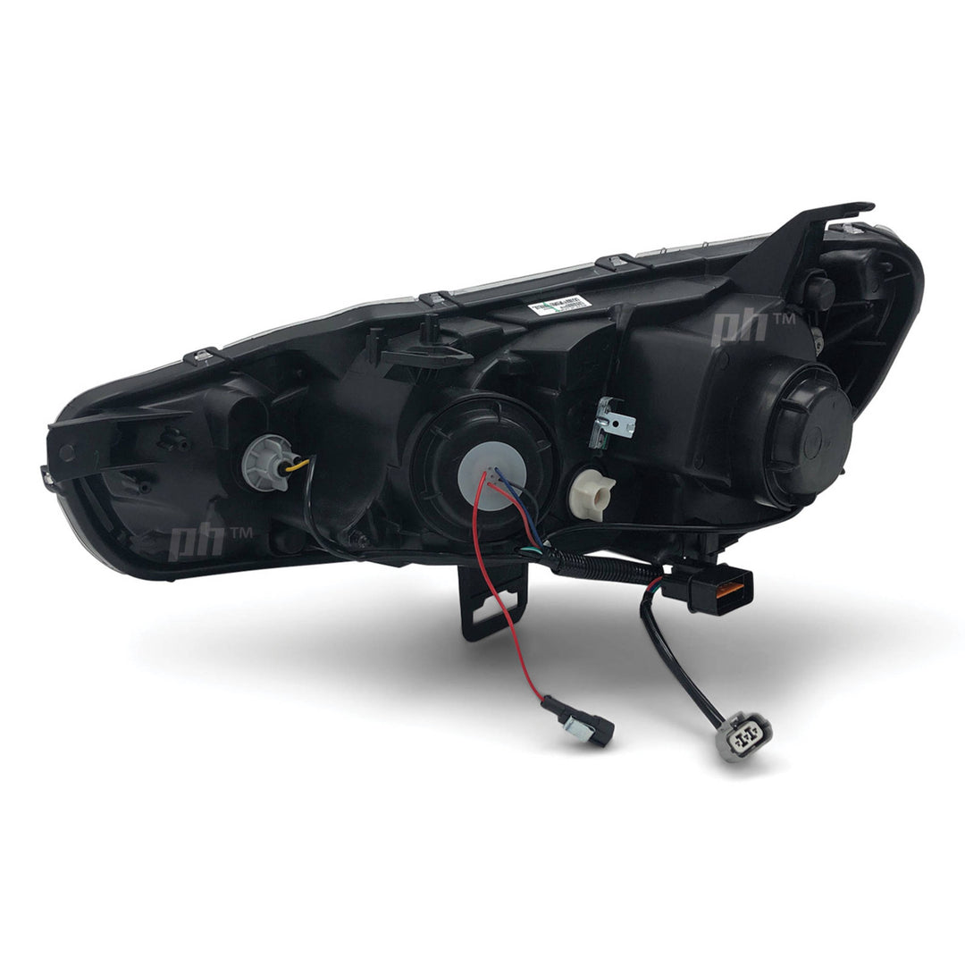 Black Projector Headlights PAIR DRL Sequential fits Mitsubishi CJ CF EVO 07-17