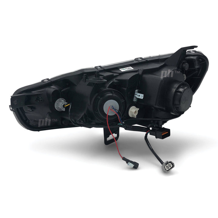 Black Projector Headlights PAIR DRL Sequential fits Mitsubishi CJ CF EVO 07-17