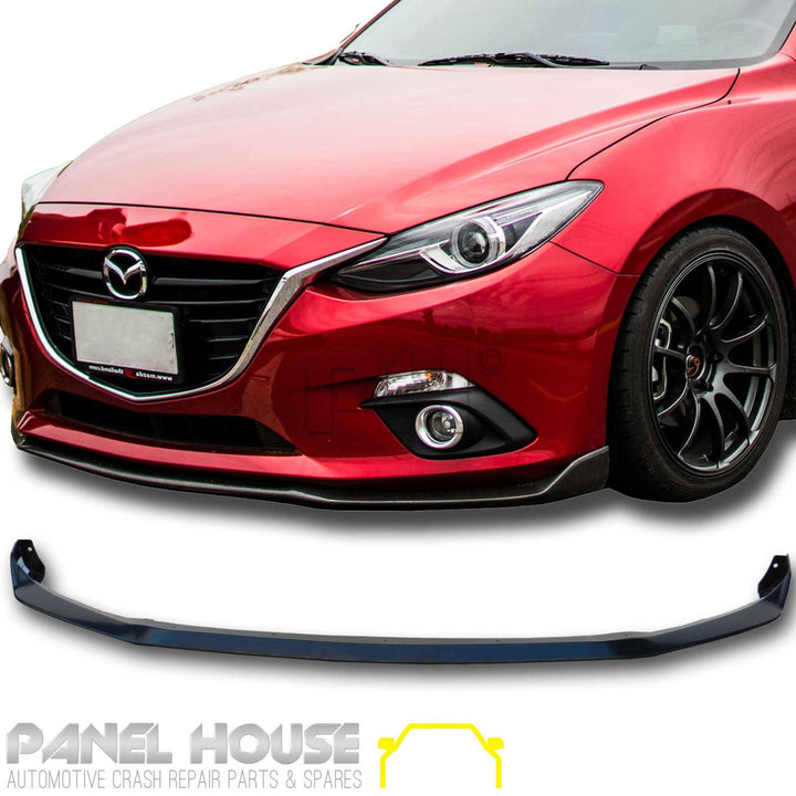 Front Bumper Lower Lip & Side Skirts CARBON Finish For Mazda 3 BM BN Hatch Sedan