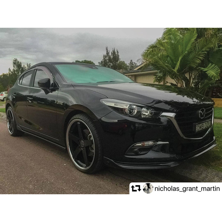 Front Bumper Lower Lip & Side Skirts CARBON Finish For Mazda 3 BM BN Hatch Sedan