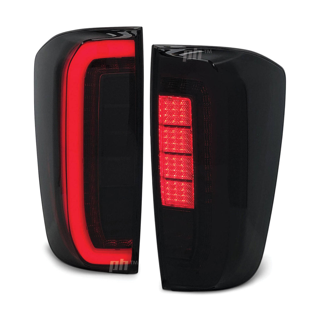 Tail Lights Black LED Upgrade PAIR fits Nissan Navara D23 NP300 15-20 SL ST ST-X
