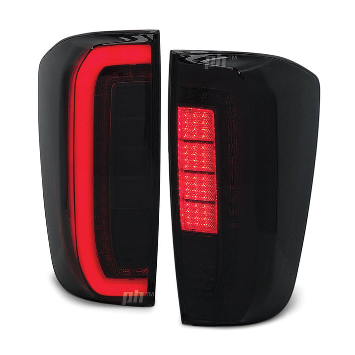 Tail Lights Black LED Upgrade PAIR fits Nissan Navara D23 NP300 15-20 SL ST ST-X