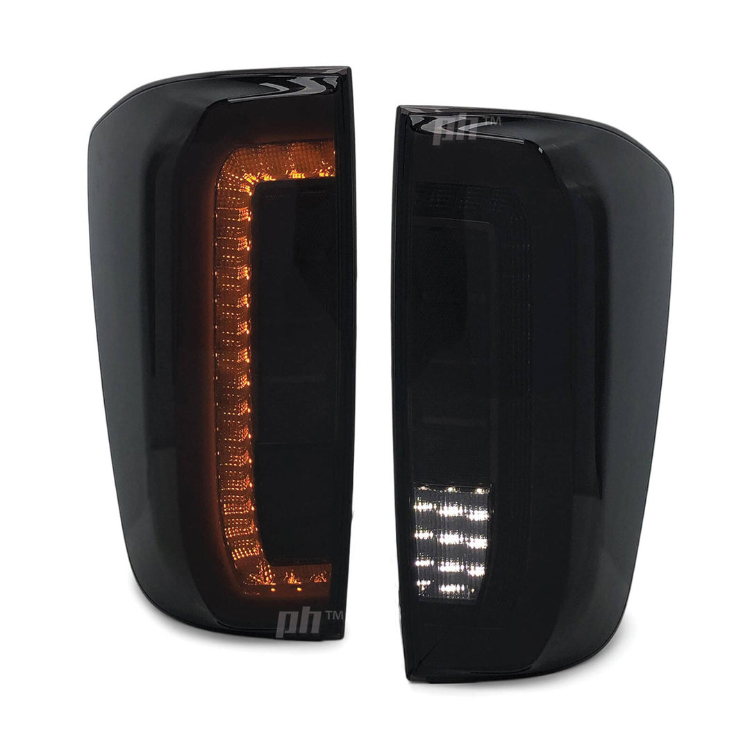 Tail Lights Black LED Upgrade PAIR fits Nissan Navara D23 NP300 15-20 SL ST ST-X