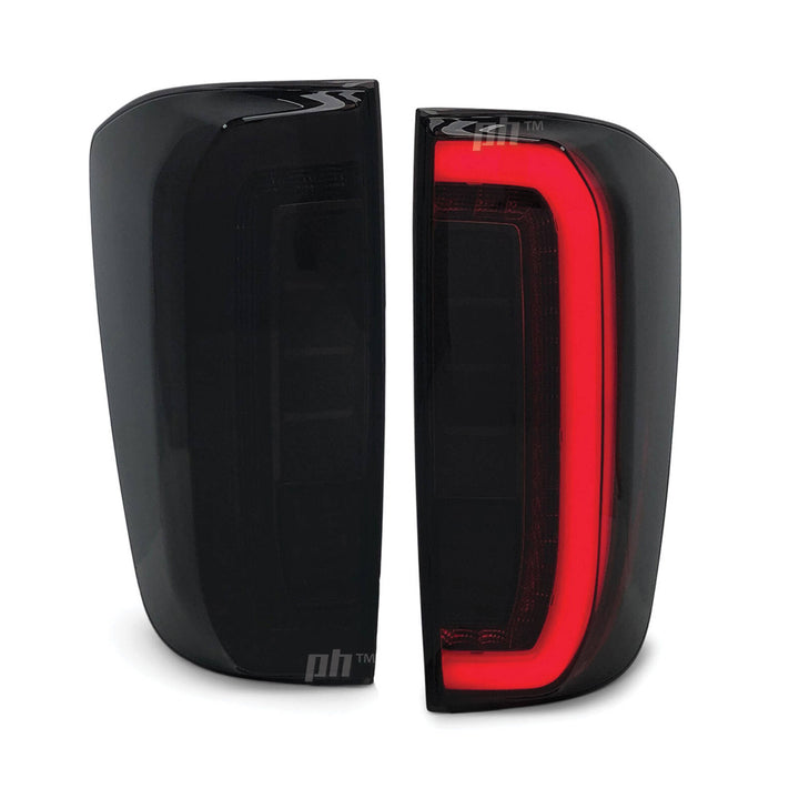 Tail Lights Black LED Upgrade PAIR fits Nissan Navara D23 NP300 15-20 SL ST ST-X