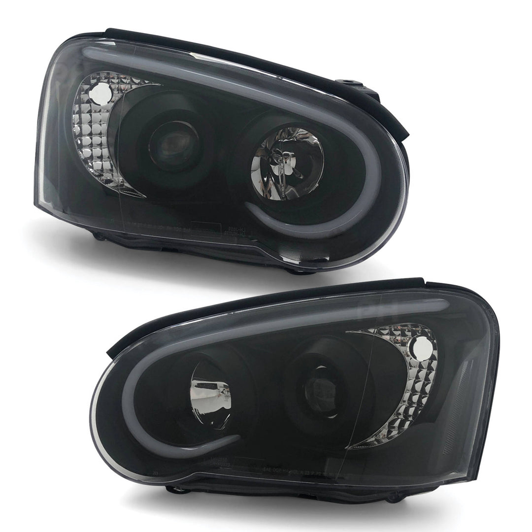 Black Headlights PAIR DRL Style Projector fits Subaru Impreza WRX Blob Eye 2002 - 2005