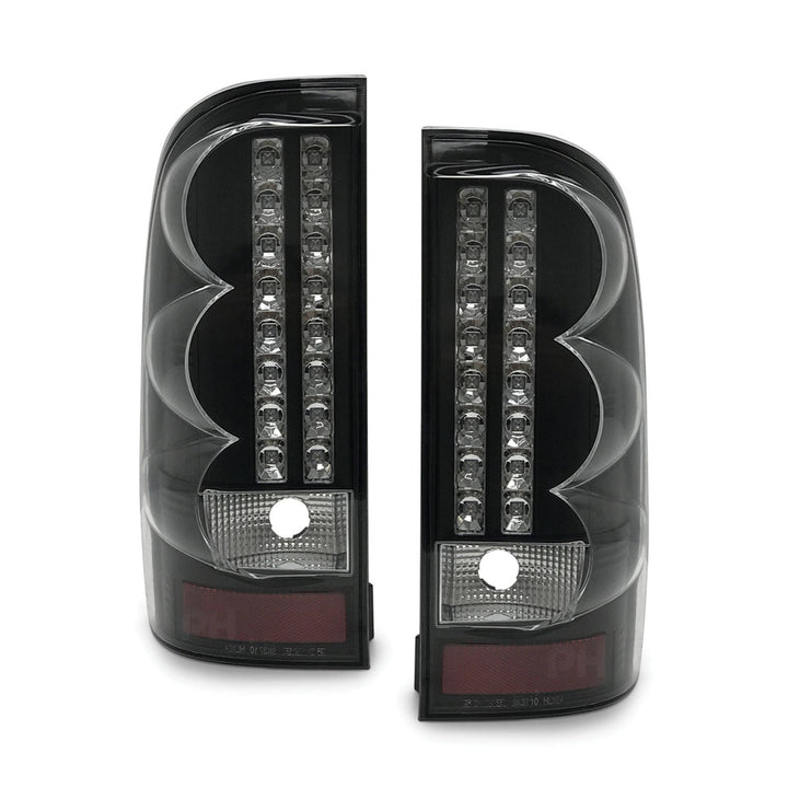 Upgrade Black LED Tail Lights PAIR Fits Toyota Hilux N70 SR5 2005 - 2015