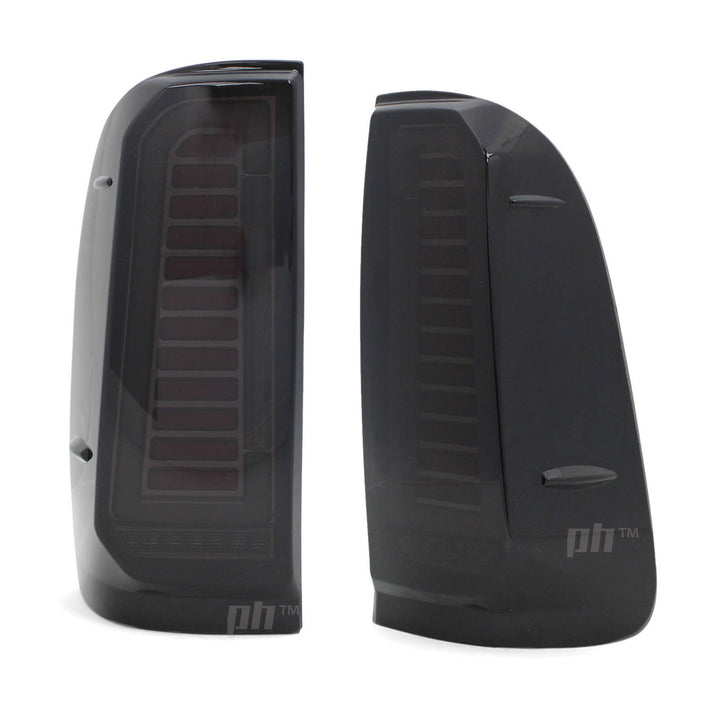Upgrade Black Smoked LED Tail Lights Sequential PAIR Fits Toyota Hilux N70 2005 - 2015