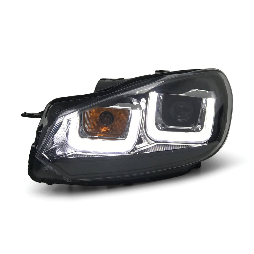 Headlights PAIR LED DRL U-Bar Style Upgrade fits Volkswagen VW Golf 6 09-13