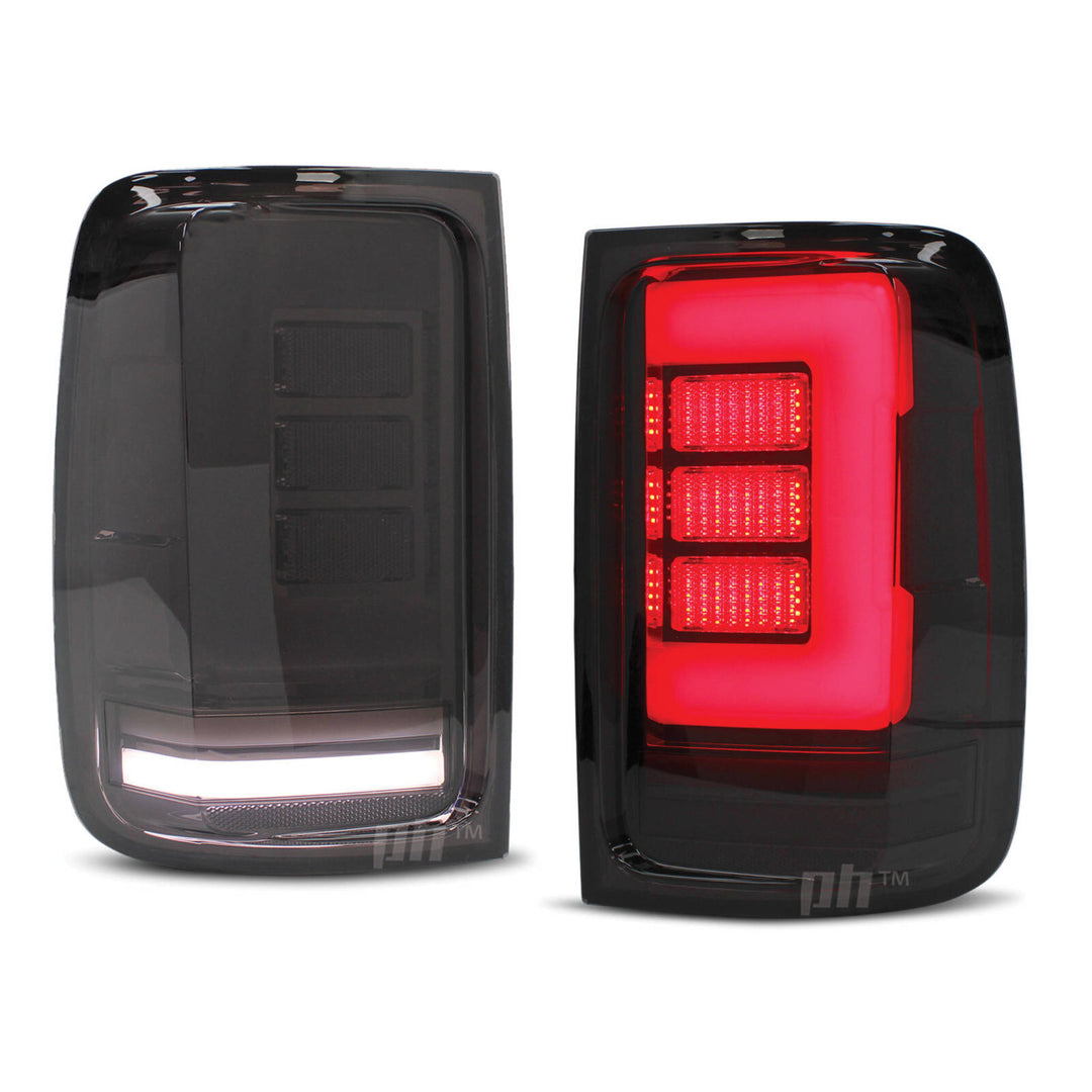 Upgrade Black Smoked LED Tail Lights Sequential PAIR fits Volkswagen Amarok 2010- 2022