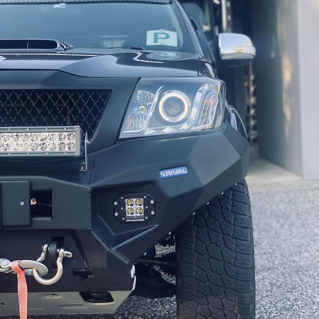 Black Headlights PAIR DRL Halo Projector Fits Toyota Hilux N70 07/2011 - 2015