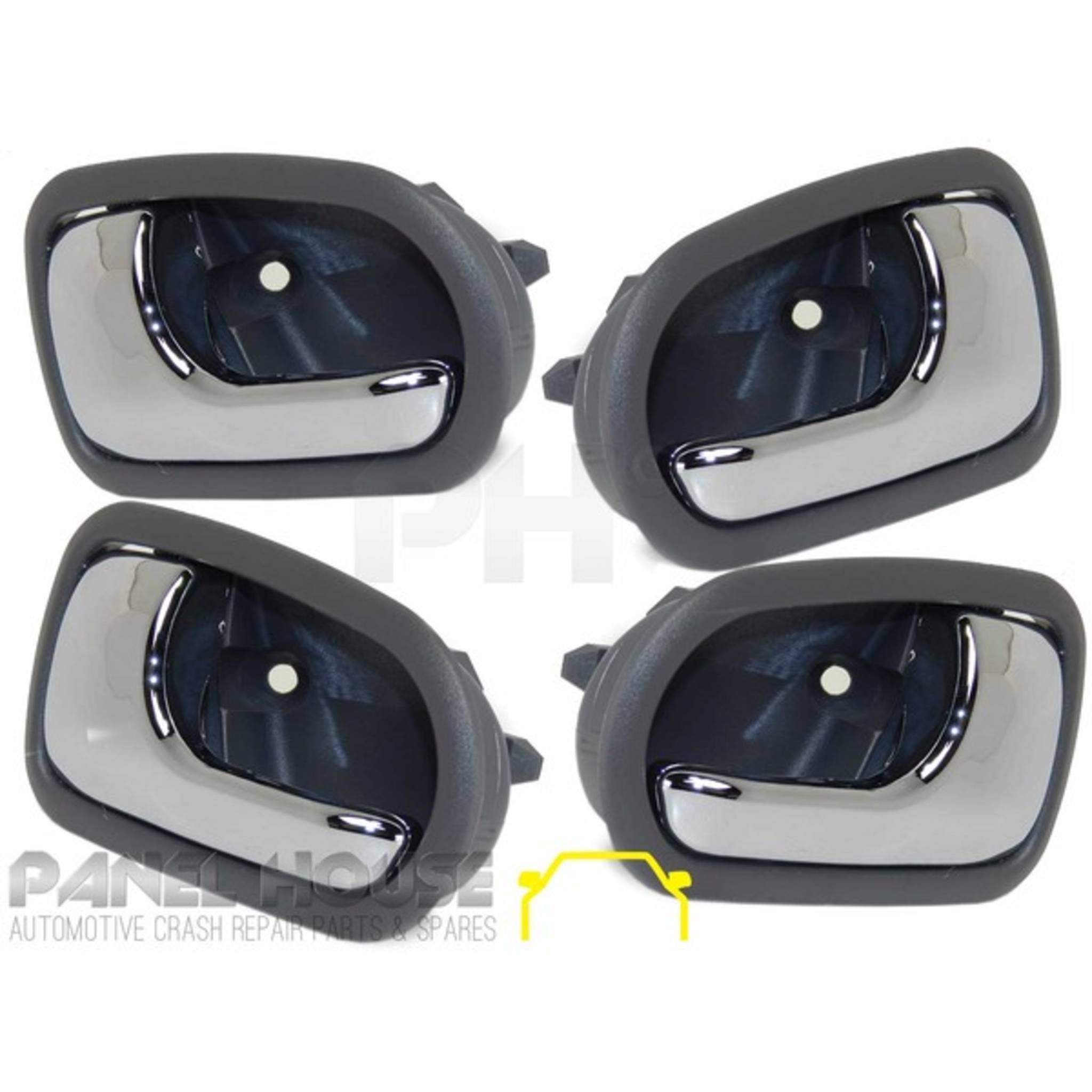 Interior Chrome Grey Handle SET x4 Inner fits Mazda 323 BJ Protege