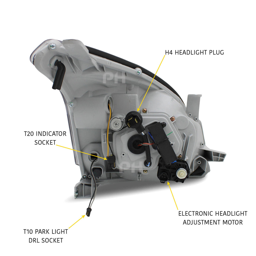 Headlights Black Sequential DRL Style Fits Toyota Landcruiser Prado 120 Series