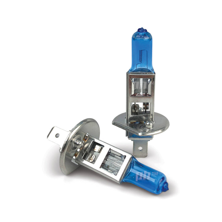 H1 Halogen Bulbs PAIR 5000K 12V 55W Super White Michiba Upgrade Globes