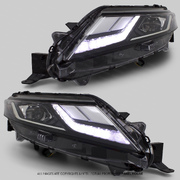 Headlights Black PAIR LED Fits Mitsubishi Triton MR 11/2018 - 2023 GLS GLX-R