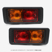 Tail Lights PAIR In Bar with Surrounds fits Toyota Landcruiser 76 78 Series Wagon & Troopy