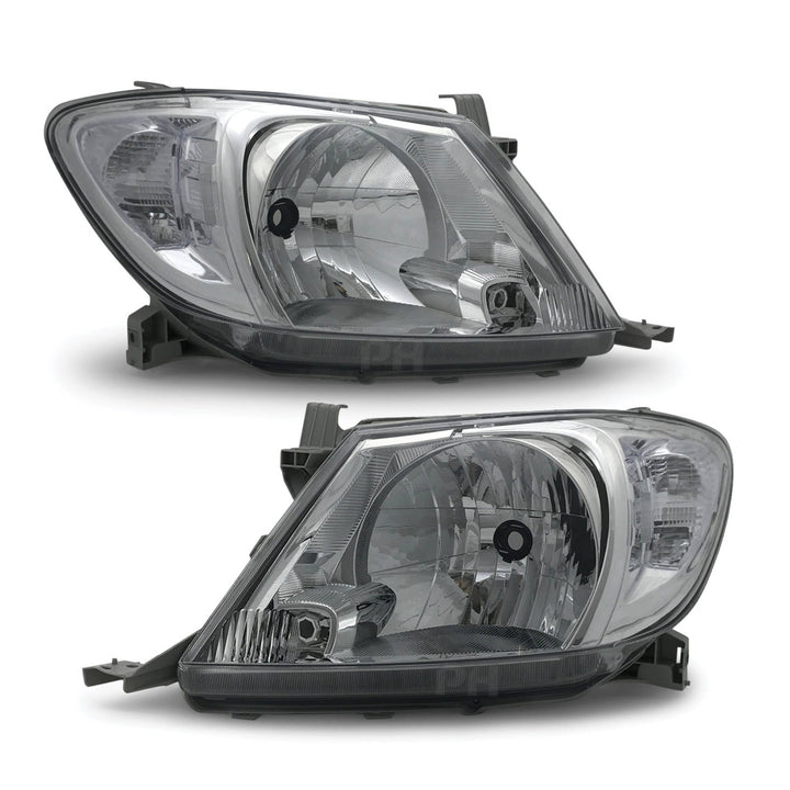 Headlights PAIR Clear Fits Toyota Hilux N70 2008 - 2011