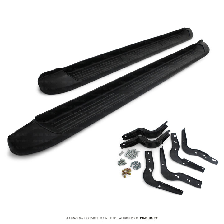 Black Edition Aluminium Side Steps fits Toyota Hilux Dual Cab 4DR N70 2005 - 2015 TRD
