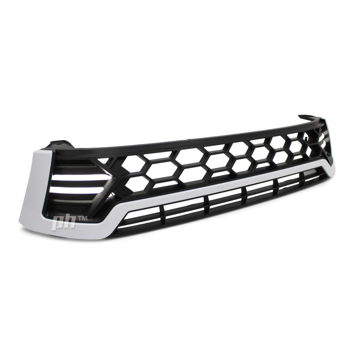 Grill Black & White LED DRL Style Fits Toyota Hilux N80 SR5 Workmate 2015 - 2018