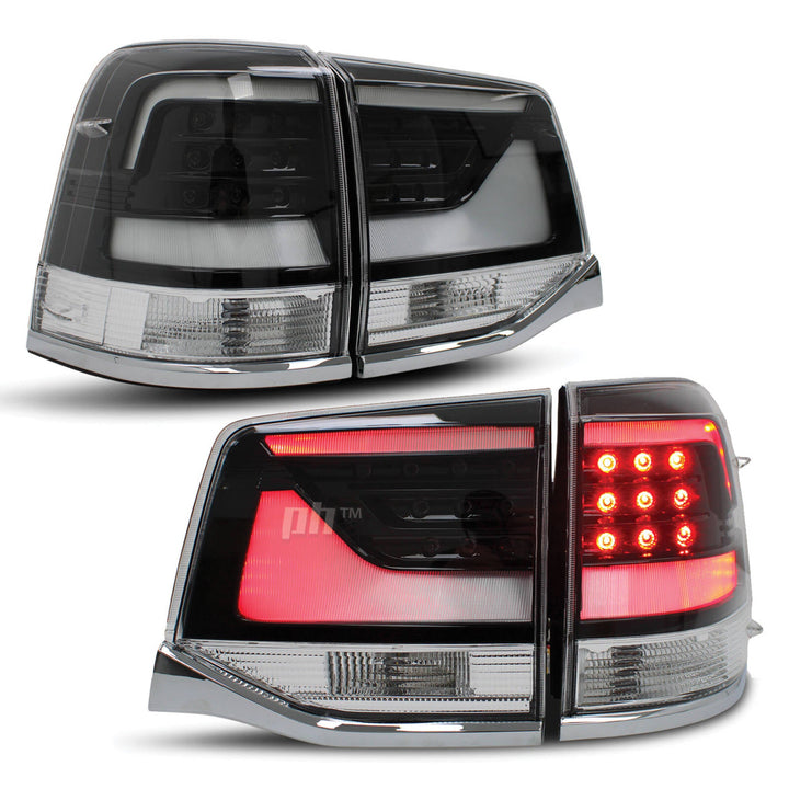 Upgrade Black Tail Lights LED SET Fits Toyota Landcruiser 200 Series 2015 - 2021