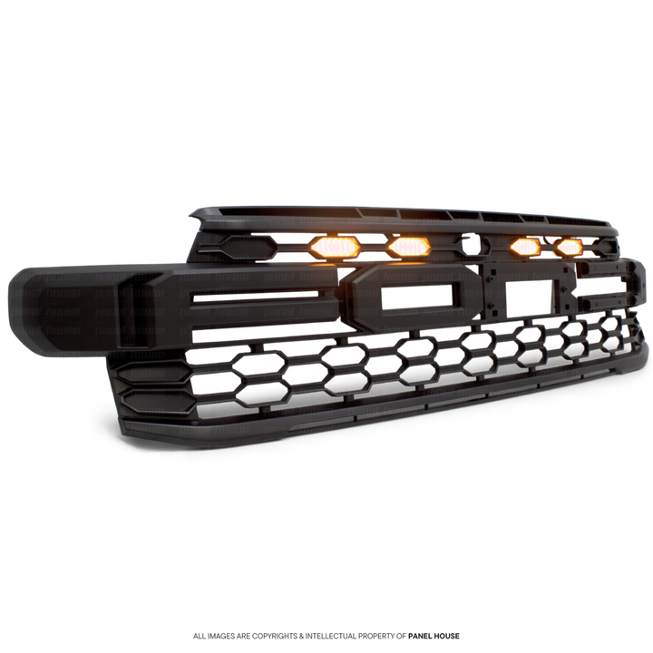 Black F Style Grill With Amber LED fits Ford Ranger RAPTOR Next Gen T9 2022-