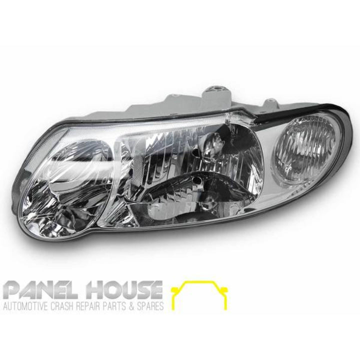 Headlights PAIR Chrome fits Holden Commodore VX VU 2000 - 2002