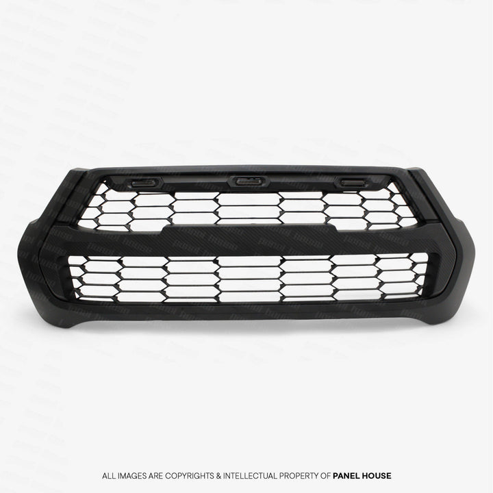 Grill Black With Carbon Strip GR Style Fits Toyota Hilux N80 06/2020 - 2024
