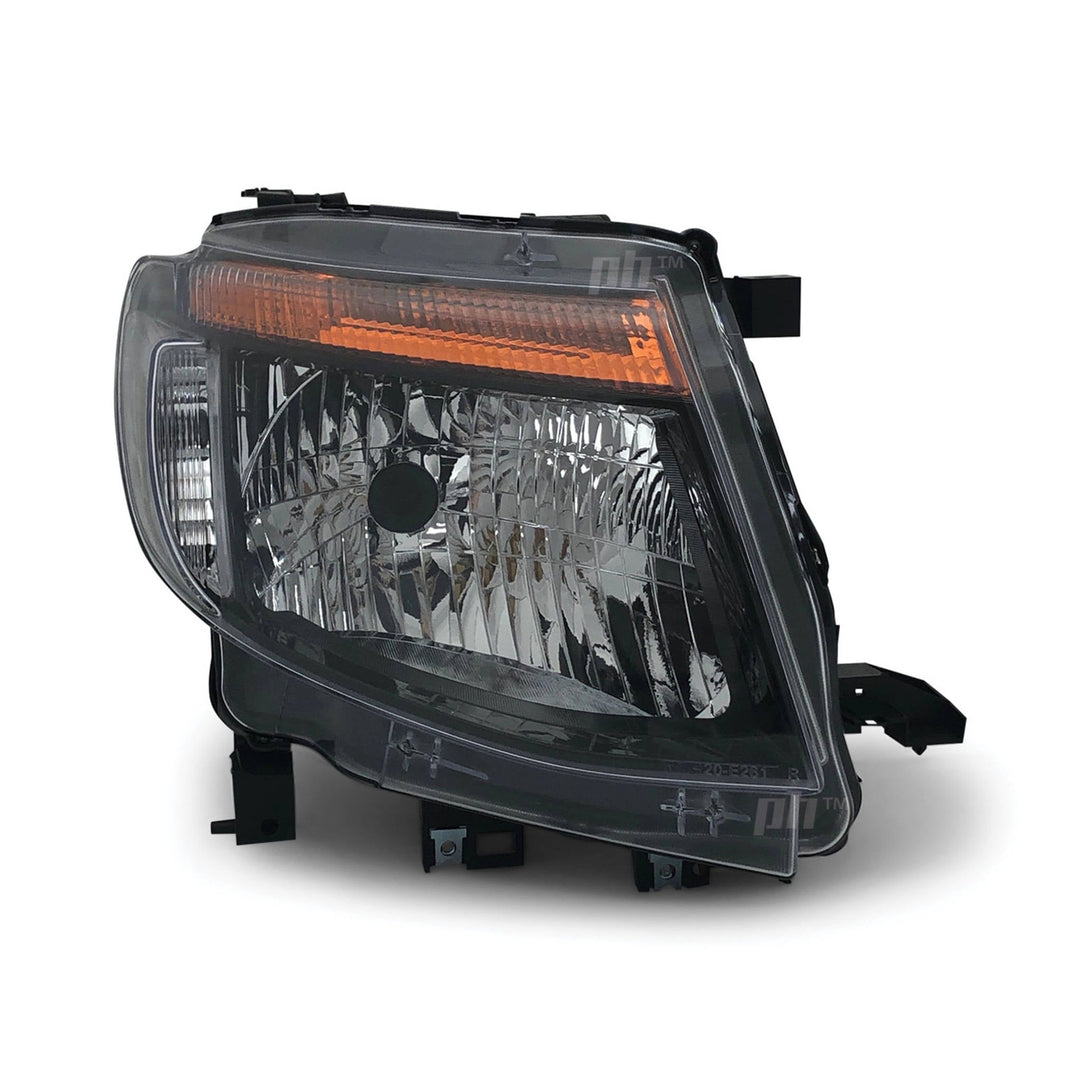 Headlights Black PAIR fits Ford Ranger PX MK1 XL XLT WILDTRAK 2011 - 2015