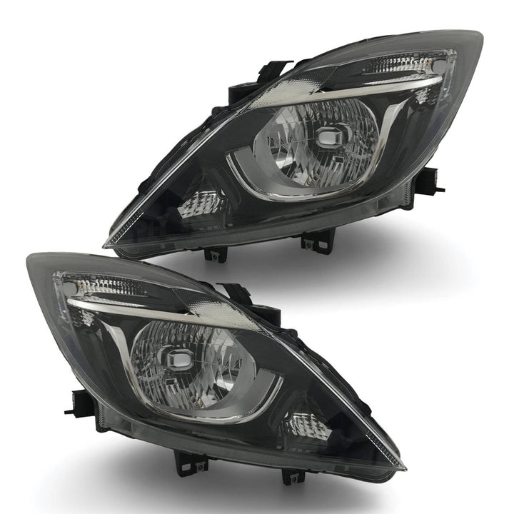Headlights Black PAIR fits Mazda BT50 UR 2015 - 2020