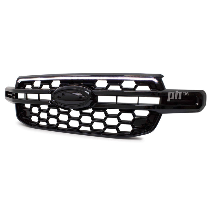 Grill Gloss BLACK Nightrider Style DRL Fits Ford Ranger Next Gen T9 2022-
